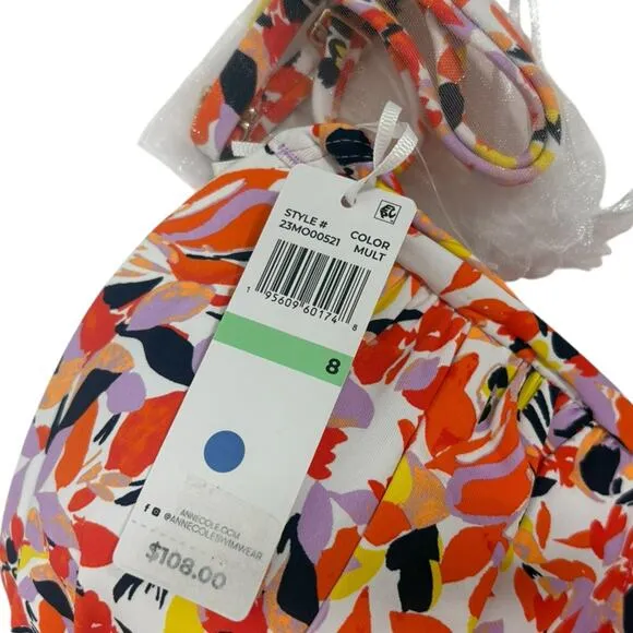 Anne Cole NWT‎ $108 Women's Twist Front Shirred One Piece Swimsuit 8 M - Image 4