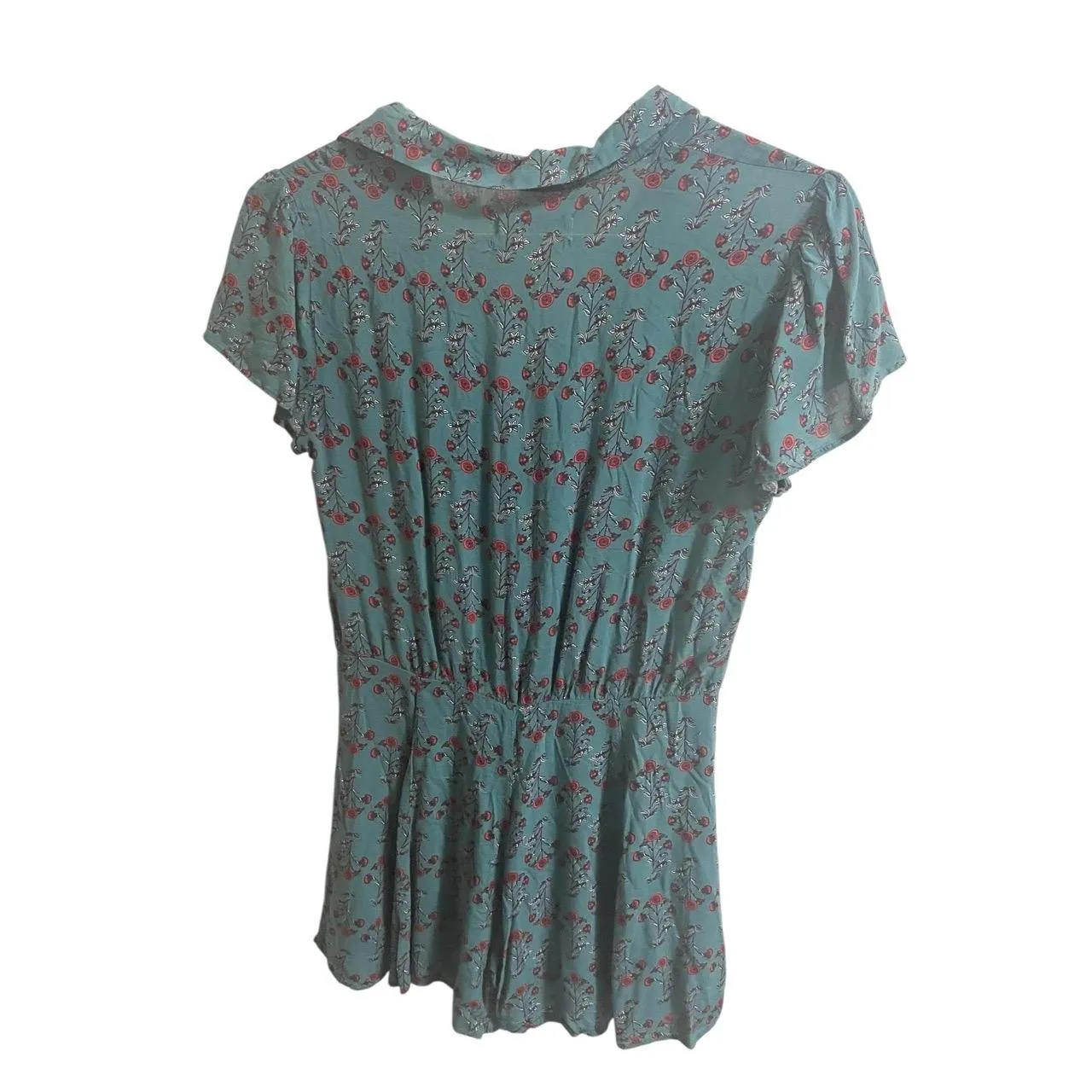 Urban Outfitters Shorts Romper Womens Small Teal Floral Boho Beach Festival - Image 3