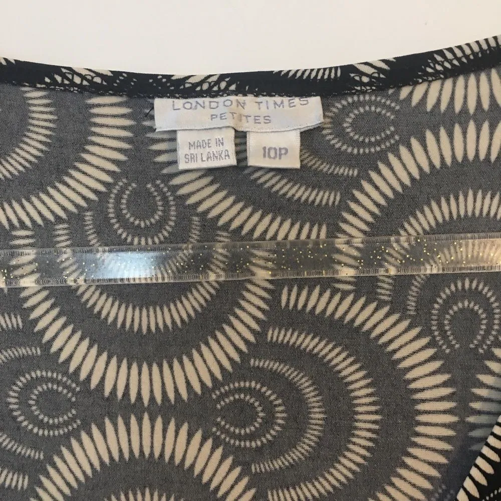 London Times Printed Wrap Midi Dress​ - Image 3