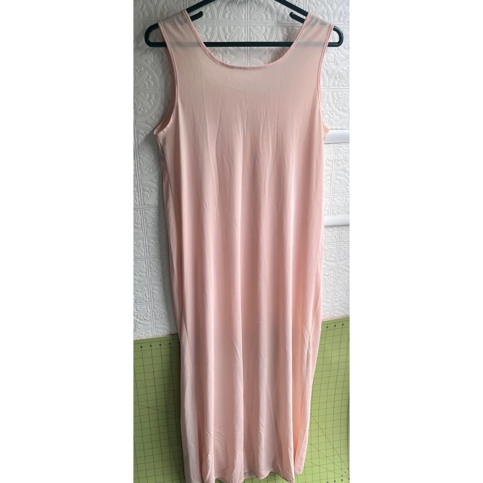 Vintage long peach‎ nightgown lace ruched front size M Pink Size M - Image 6