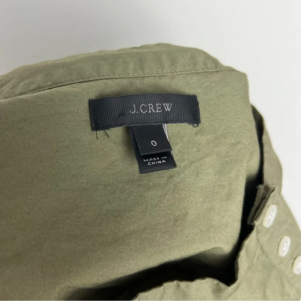 J. Crew Funnel Neck Shirt Blouse Top in Green Size 0 lagenlook - Image 7