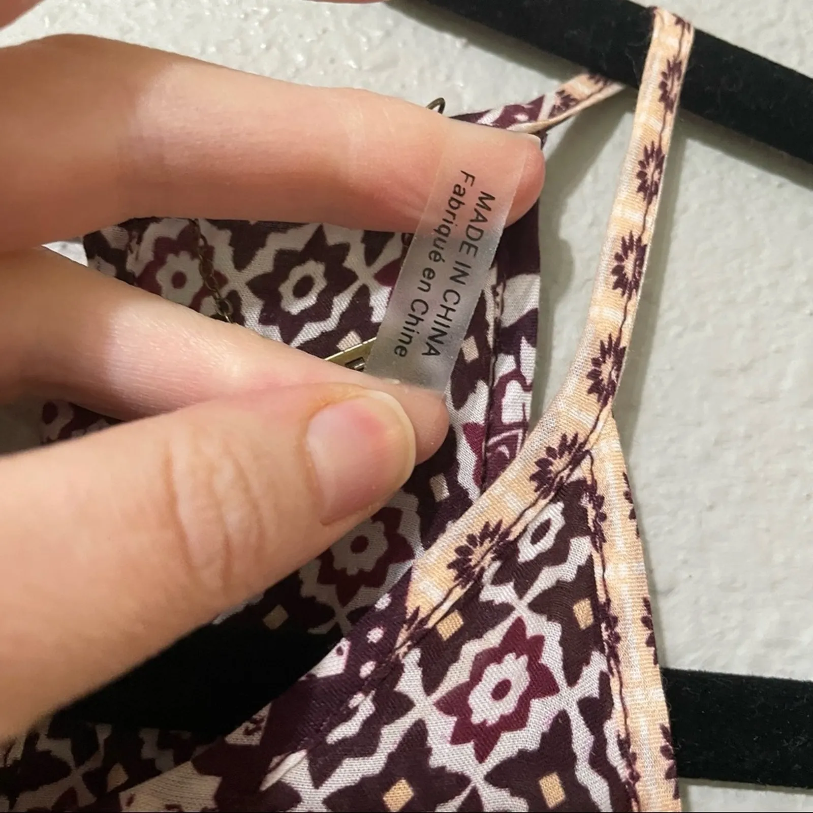 Young Fabulous & Broke Burgundy Printed Spaghetti Strap Romper Womens S Strappy - Image 3