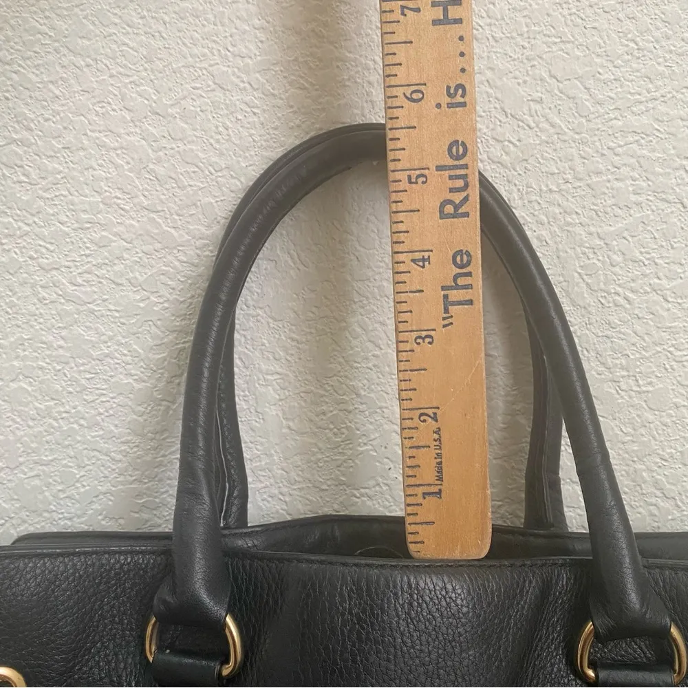 MICHAEL Michael Kors Hamilton Large Black Pebbled Leather Satchel Shoulder Bag - Image 9