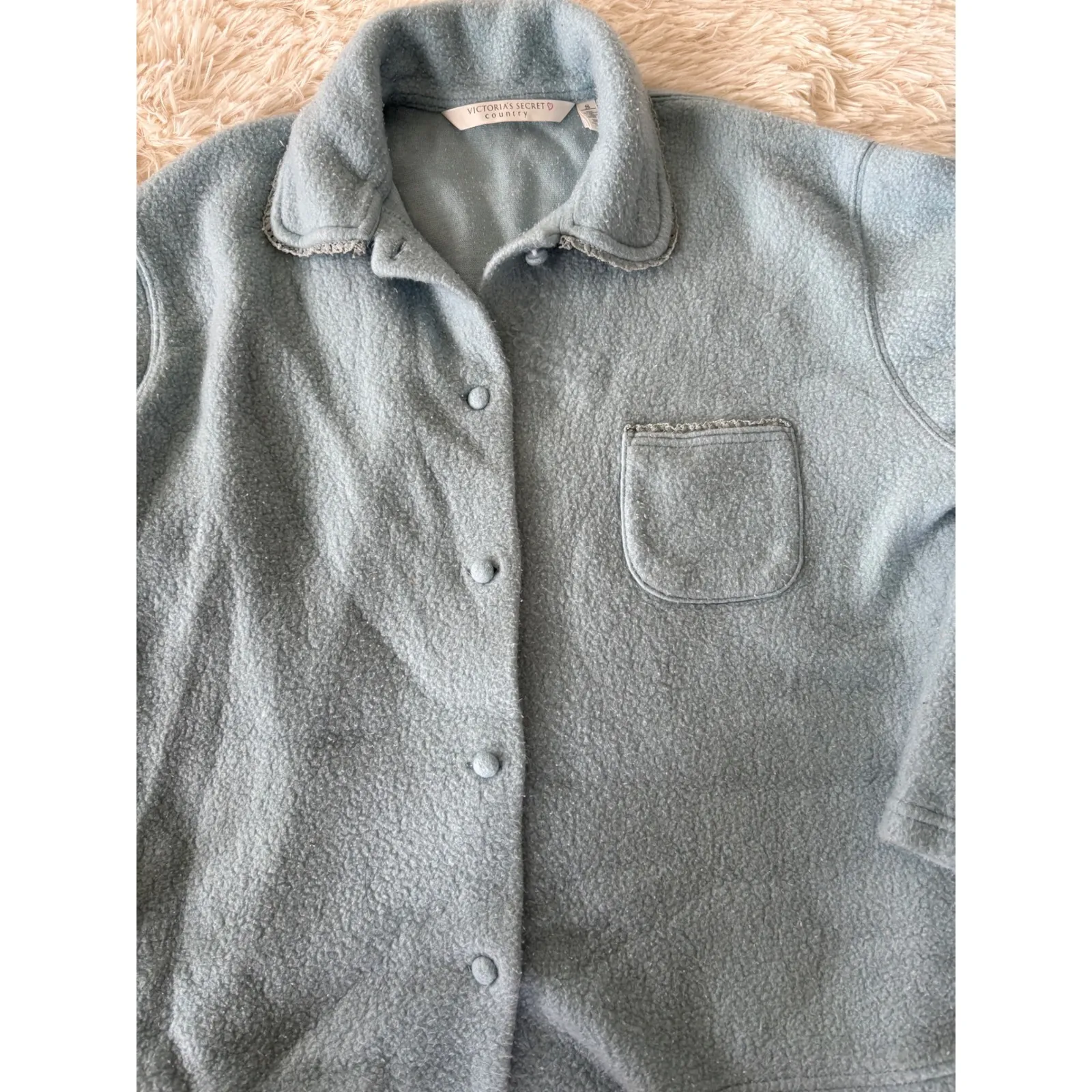 Victoria's Secret Country Pajama Set Womens Size Small‎ Fleece Blue Sleepwear - Image 4