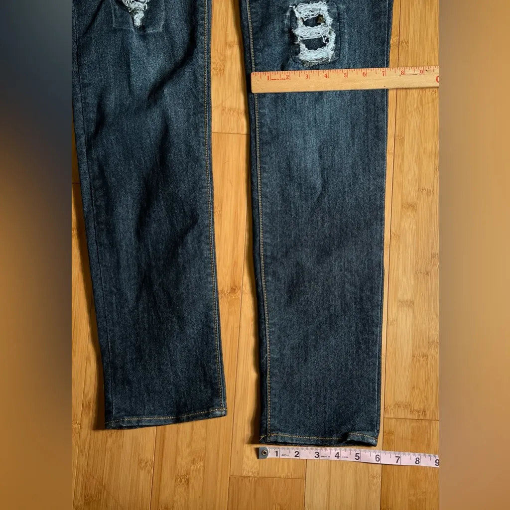 Apple Bottom Jeans Women’s Distressed Studded Embroidered Grunge Y2K|Size:11/12 - Image 11