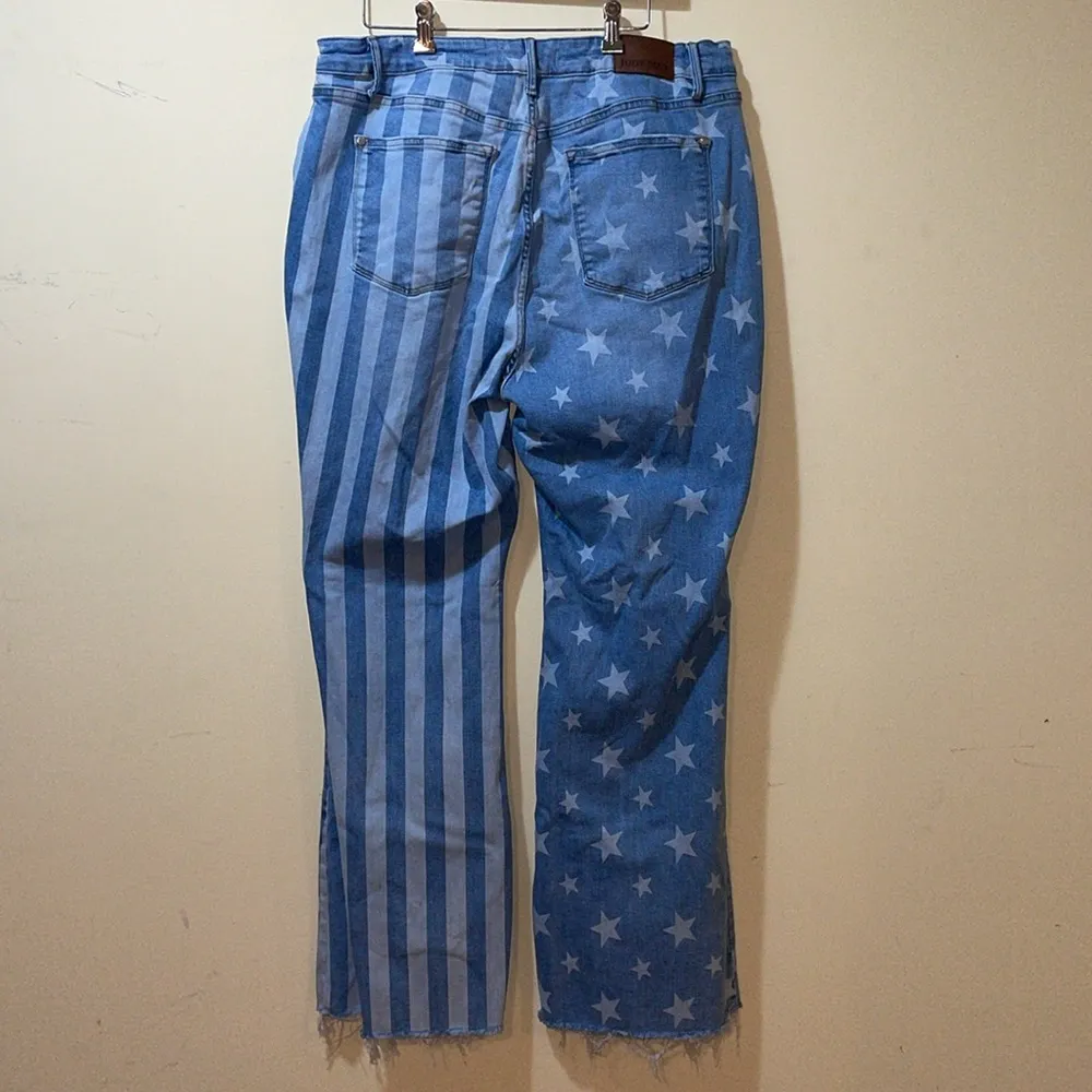 Womens Judy Blue Miss America Flag High Rise Flag Print Flare Jeans - Image 8