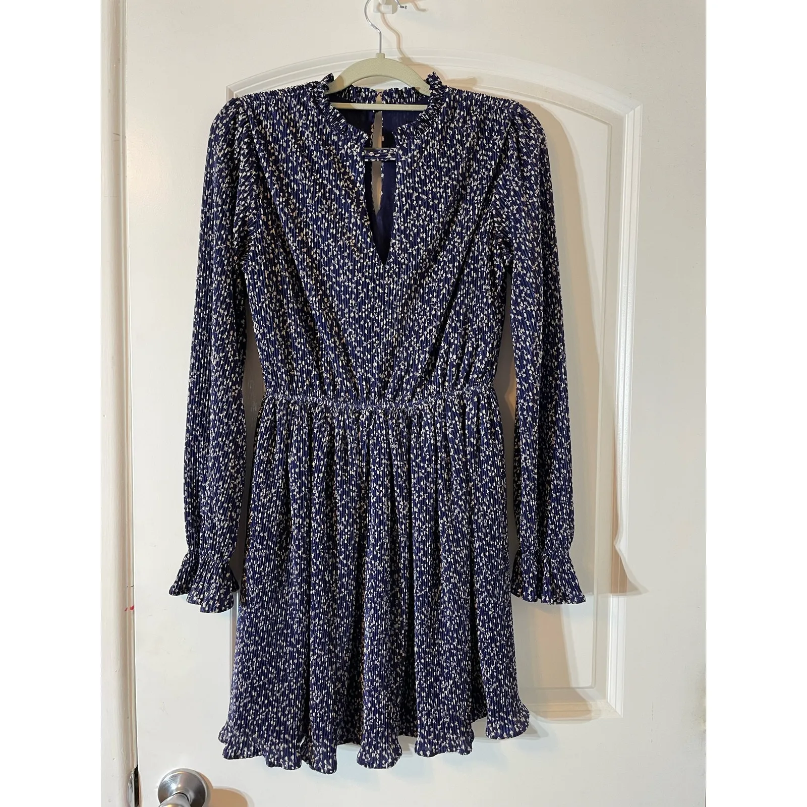 Revolve JOA Los Angeles Navy Pleated Satin A - Image 3