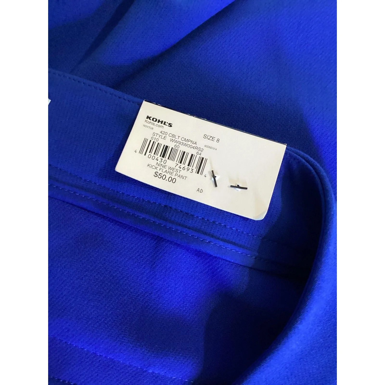 Nine West Pants Womens 8 Blue Kick Flare High Rise Career Office Stretch New - Image 6