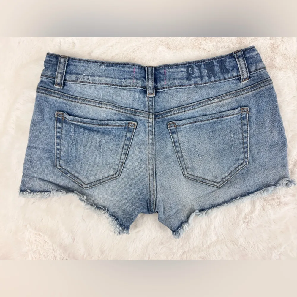 Y2K PINK Victoria's Secret Cut off blue jeans shorts - Image 2