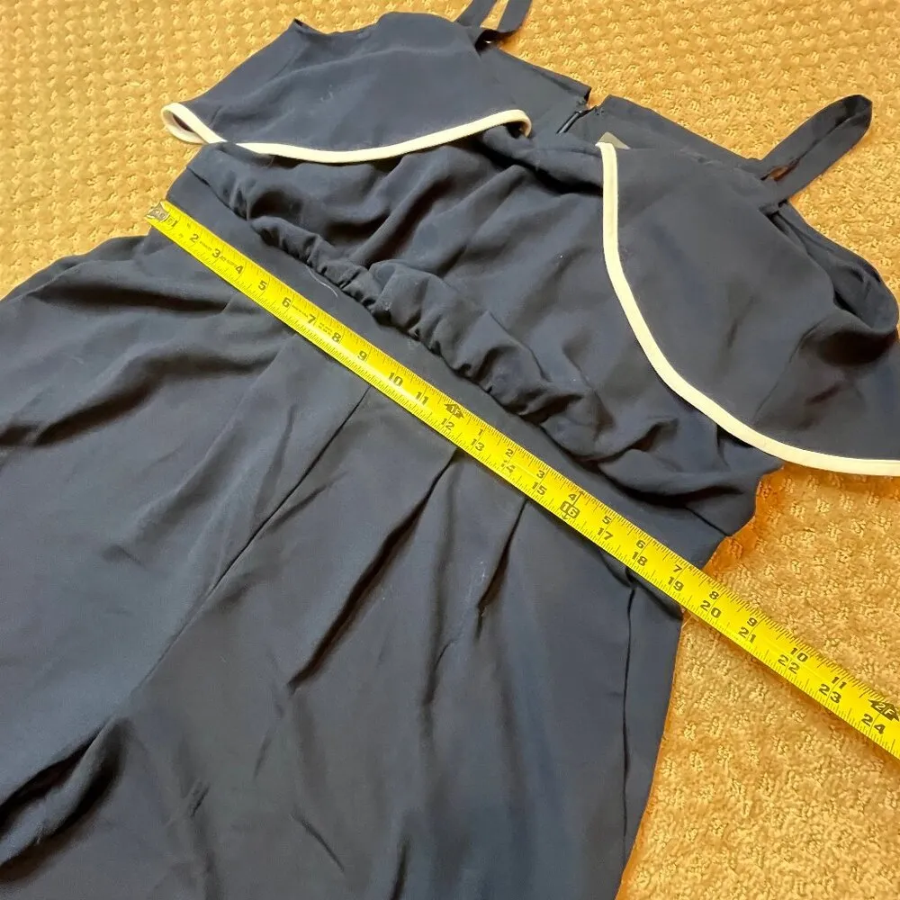 VINCE CAMUTO Navy White Nautical Cold Shoulder Jumpsuit SZ 14W Formal Dressy - Image 10