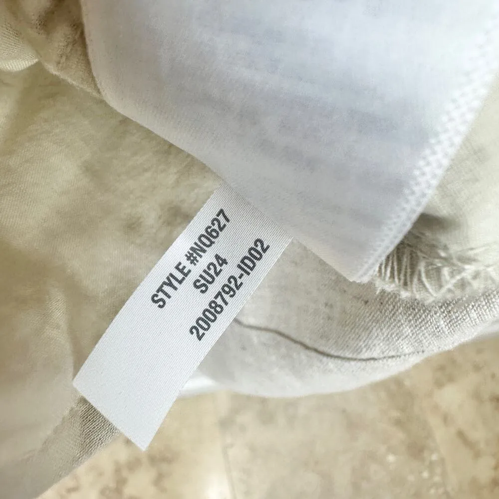 Madewell V Neck Mini Dress 100% Linen Natural Undyed Beige Pockets XS NWT - Image 9