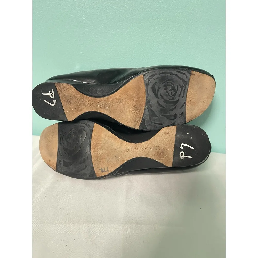Taryn Rose Kendall Black Patent Square Toe‎ Flats 7.5 S-427 - Image 6
