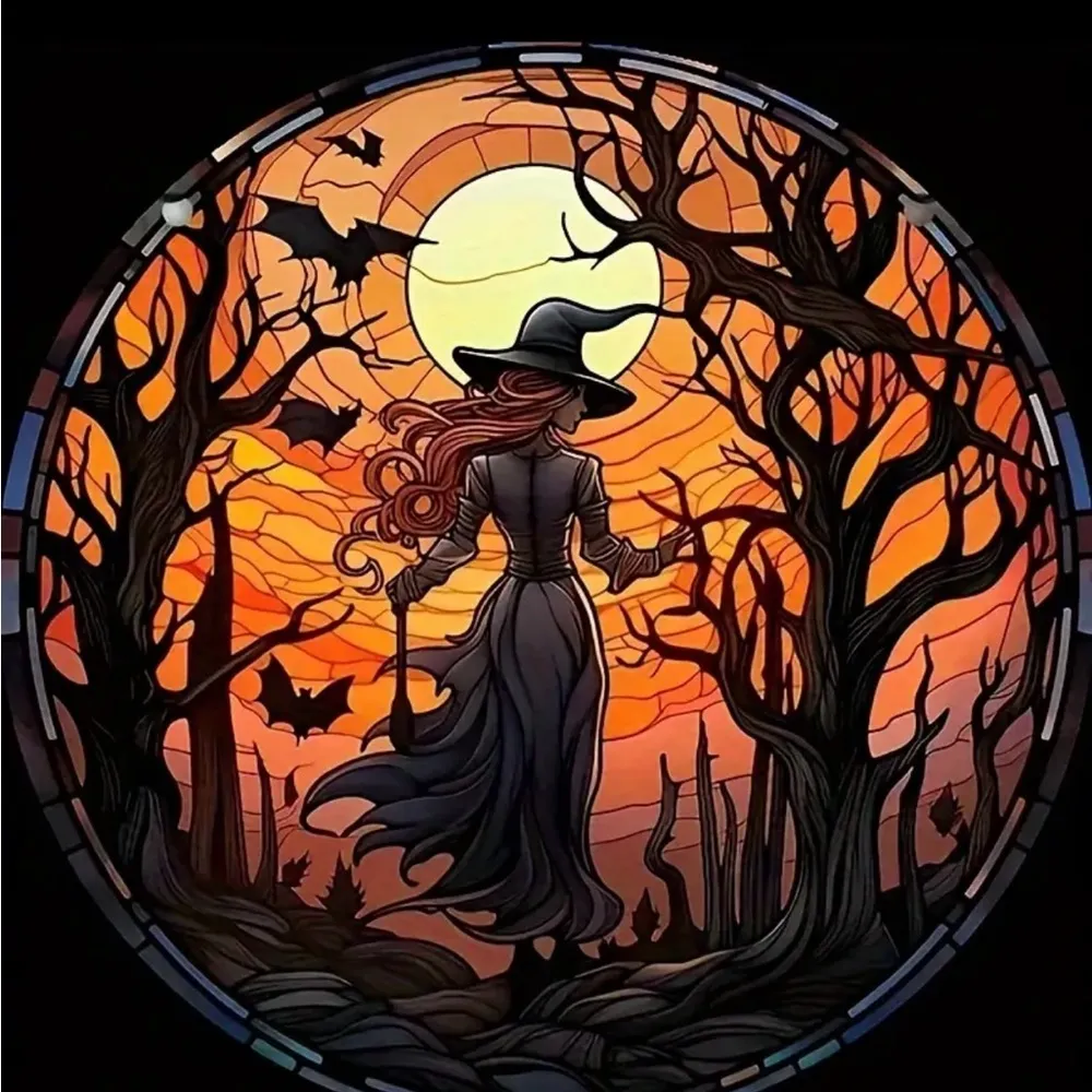 Retro Style Bat Witch Pendant Cameo Black Pendant Necklace Gothic Glass Pendant - Image 11