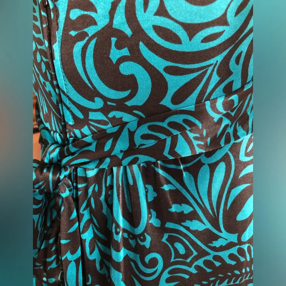 RUBY ROX Womens Dress Size Small Juniors Lined Taffeta Trim Lining Black & Teal - Image 15