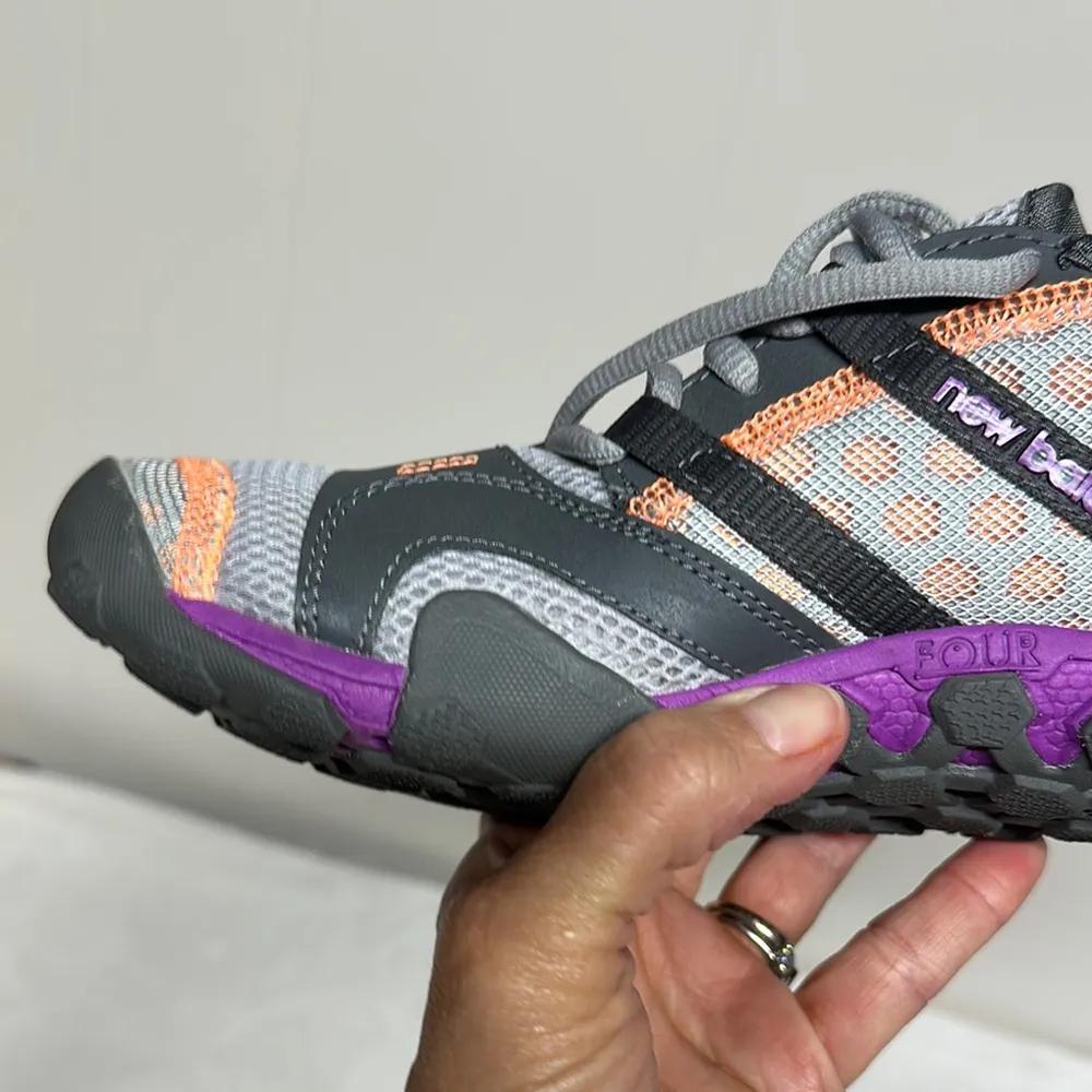 New Balance Gray and Purple Athletic Shoes with Mesh Upper - Image 9