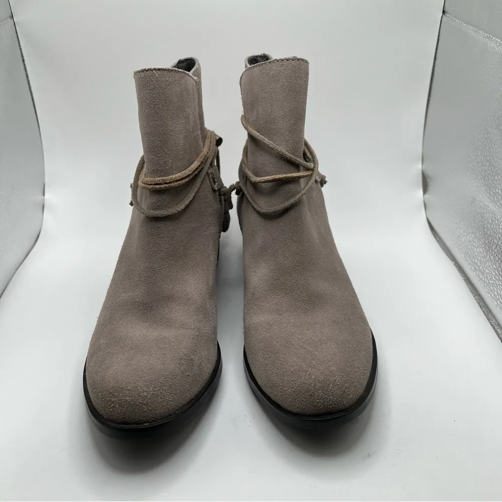 EUC Sorel Women's Farah Short Waterproof Boot Redwood size 7 grey suede leather - Image 4