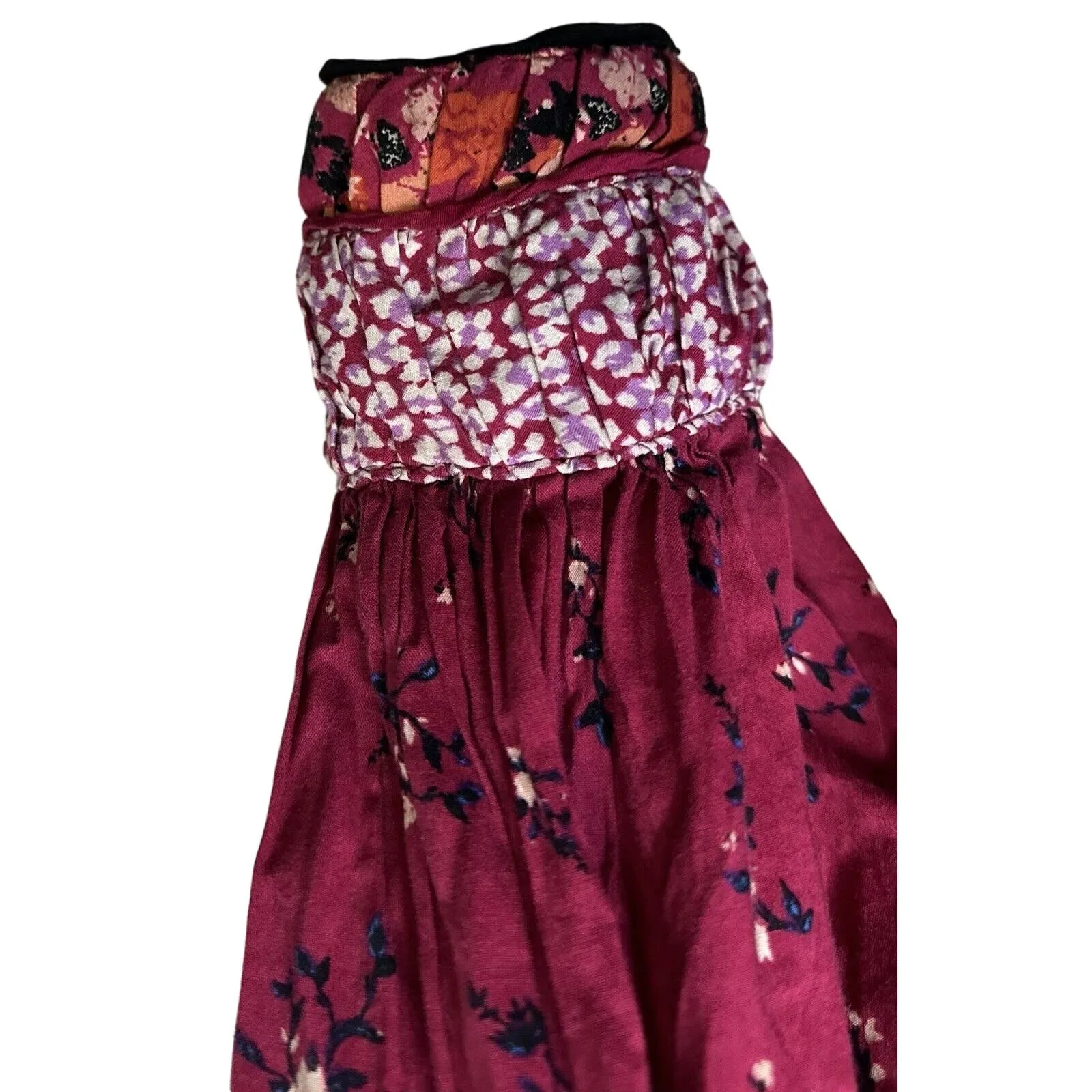 Free People Paloma Printed Floral Prairie‎ Cottage Boho Blouse Size S Petite - Image 3