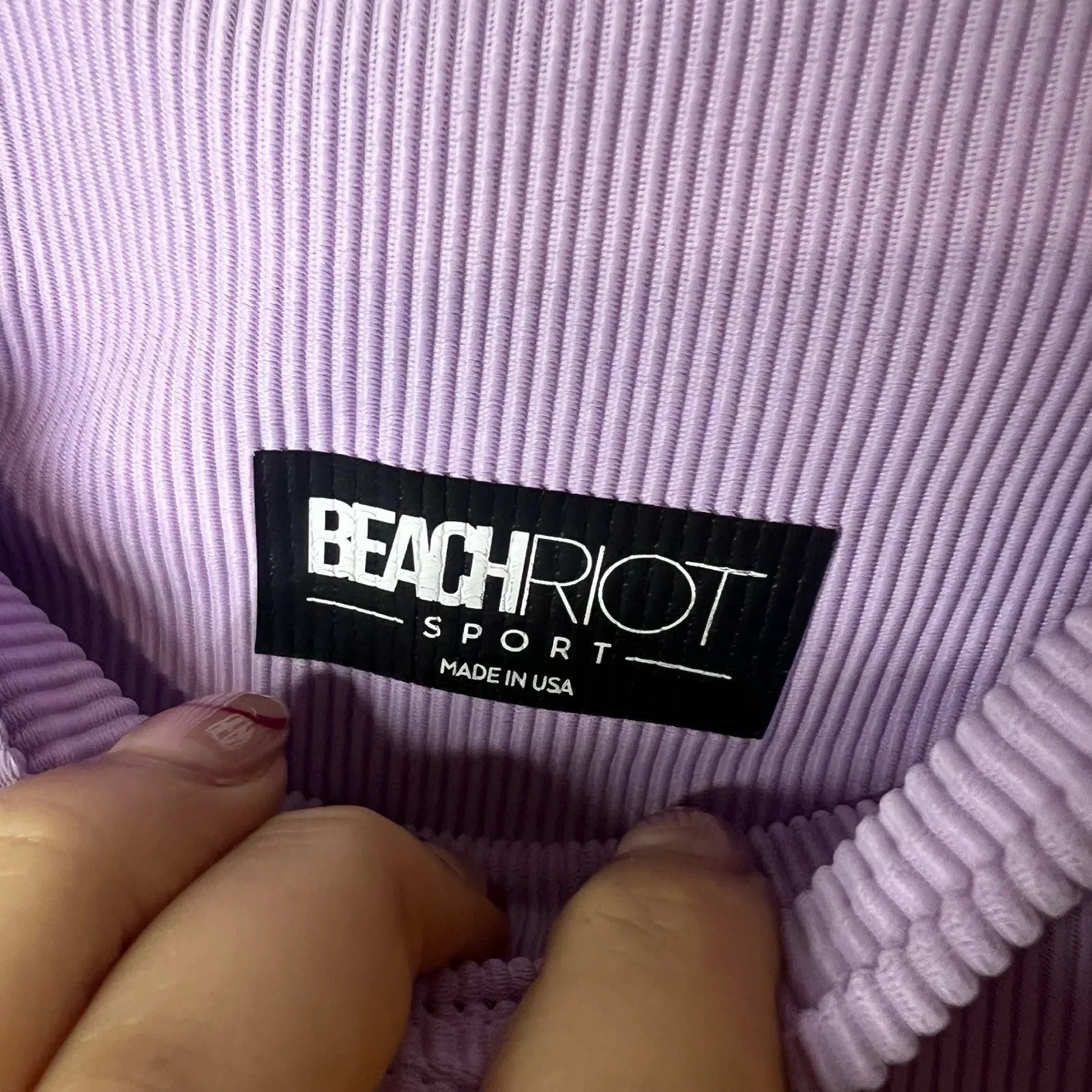 BEACH RIOT SPORT Ayla Ribbed High Waist Leggings Lavender Lilac Activewear XS - Image 5