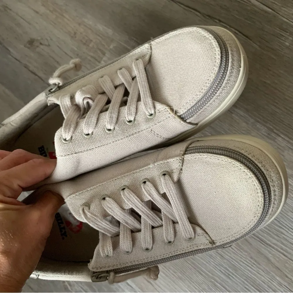 Billy Footwear Sneaker Shoes Zipper Canvas Tan Gray Beige Made Size 8.5 White - Image 10