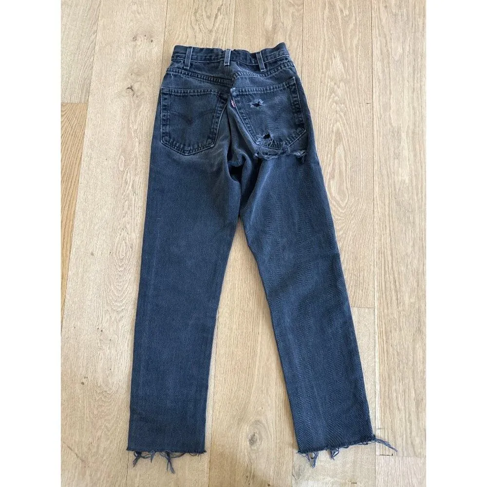 Levi's - Distressed Ripped Jeans in Black Wash - Image 4