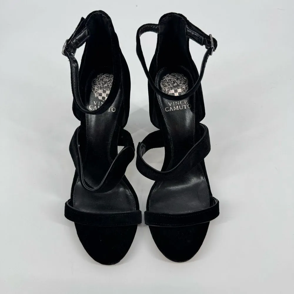 New Vince Camuto Velvet Robeka‎ Heeled Sandal Black 8.5 - Image 3
