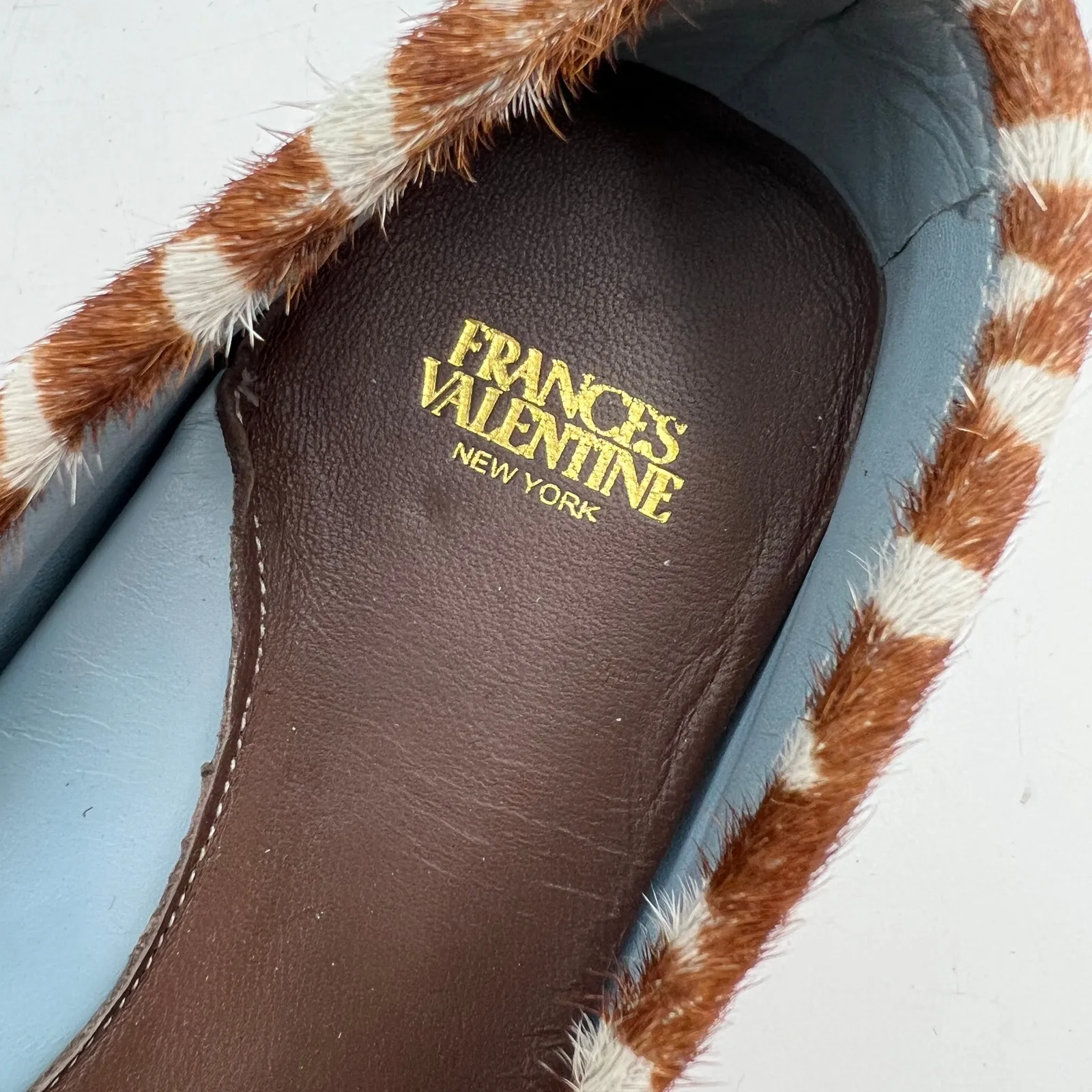 Francis Valentine Charlie Calf Hair Loafers Shoes Brown Size 7.5 - Image 3