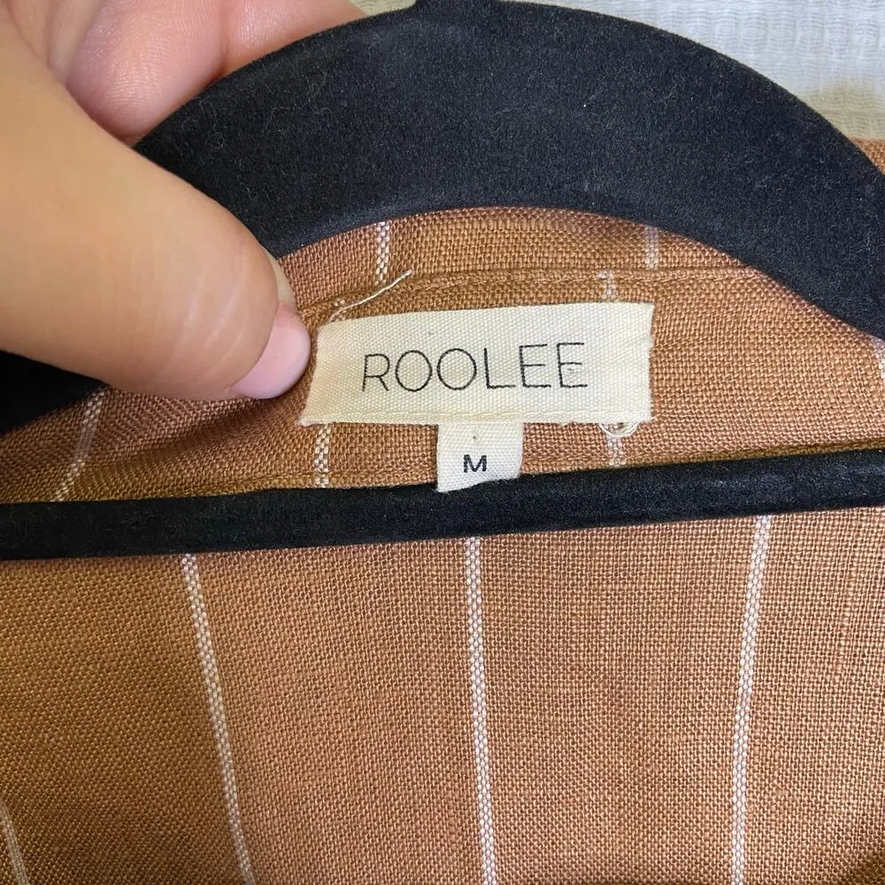 ROOLEE‎ | Womans Romper 100% Linen Medium Brown - Image 9