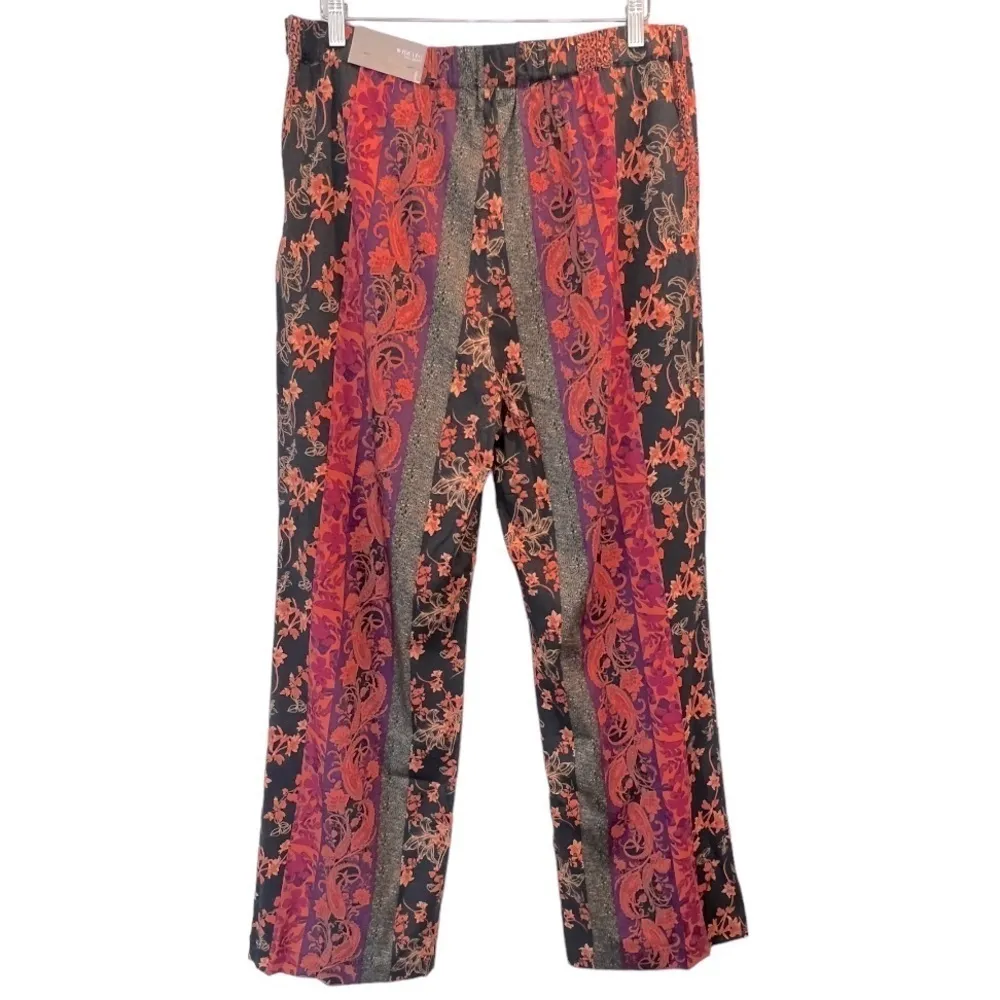 SOFT SURROUNDINGS Curio Wide Leg Full Length Floral Print Pants Size L NEW - Image 8