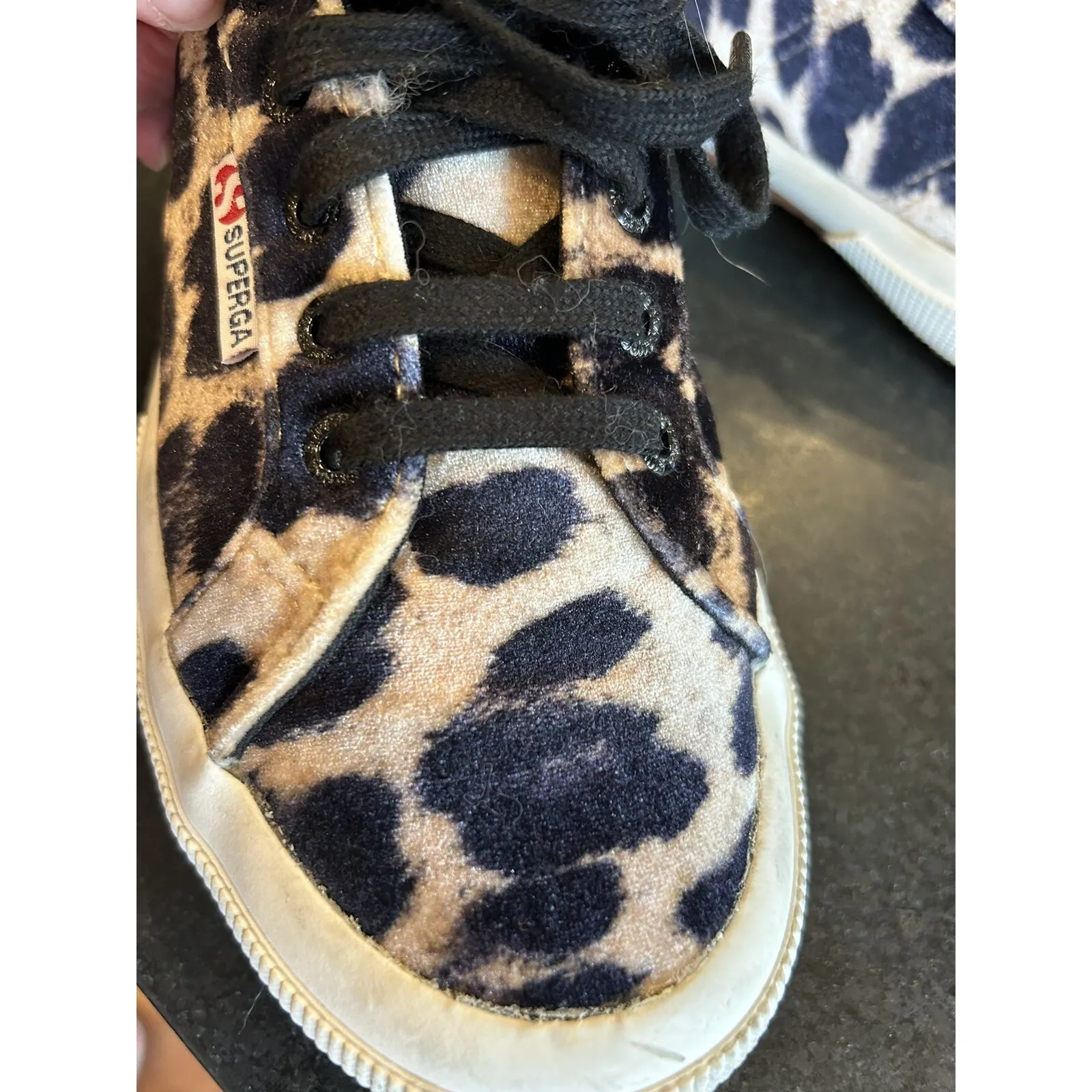 Superga 2750 FANVELVET Sneaker‎ Leopard Velvet Print Tan Black size EU 38 US 7.5 - Image 6