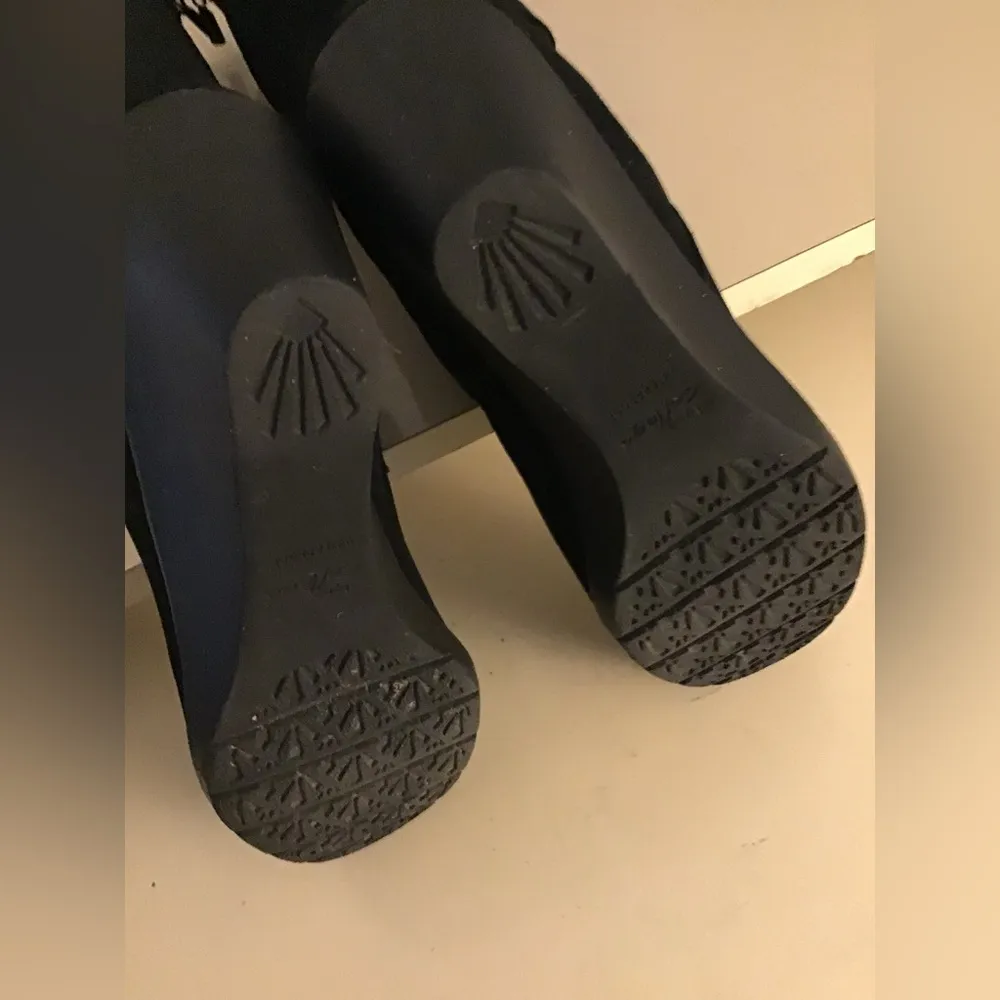 Aqua College women black suede waterproof tall knee high wedge boots Size 7.5 - Image 11