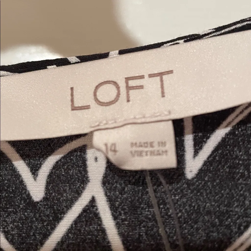 LOFT Black and White Heart Pattern Dress - Image 2