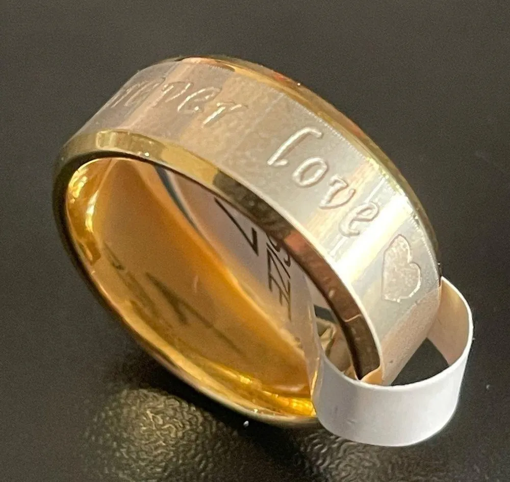 8mm gold forever love ring size 7 - Image 2