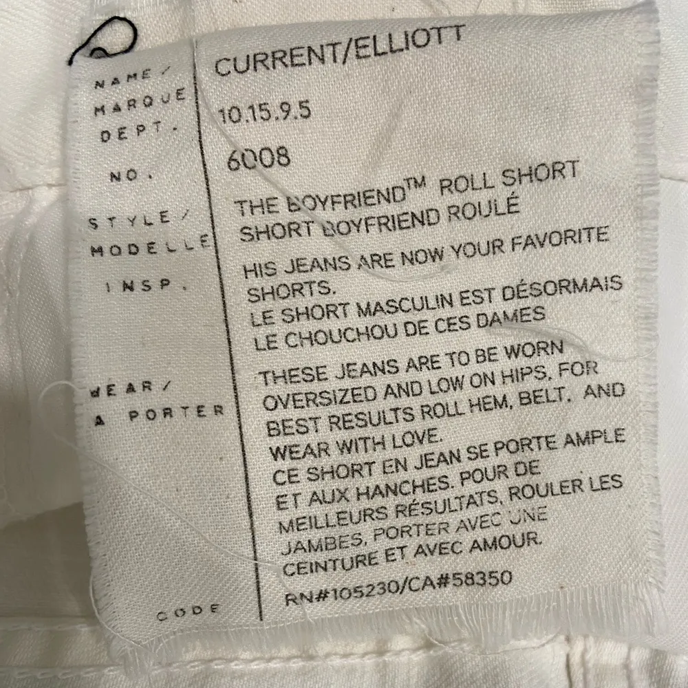 Current/Elliott White The Boyfriend Mini Shorts Size 30 - Image 6
