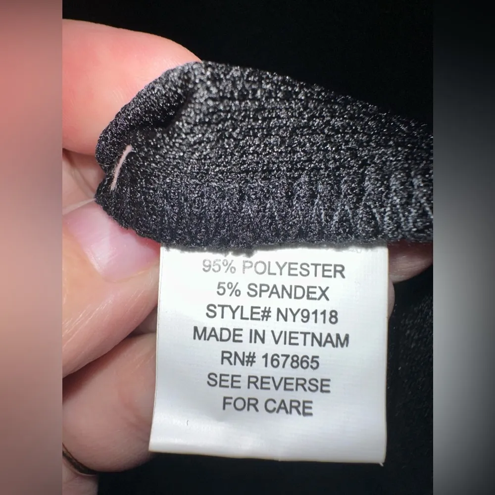 NY Collection sleeveless pink/black Polk a dot zipper back dress - Image 5