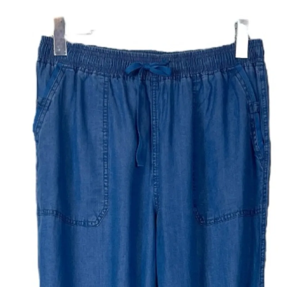 Thread & Supply New Jogger Pants Drawstring Chambray Blue Women’s Size Large - Image 4