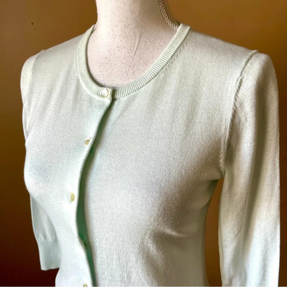 ANN TAYLOR | Light Teal Button Down Cardigan Sweater Sz XSP - Image 3