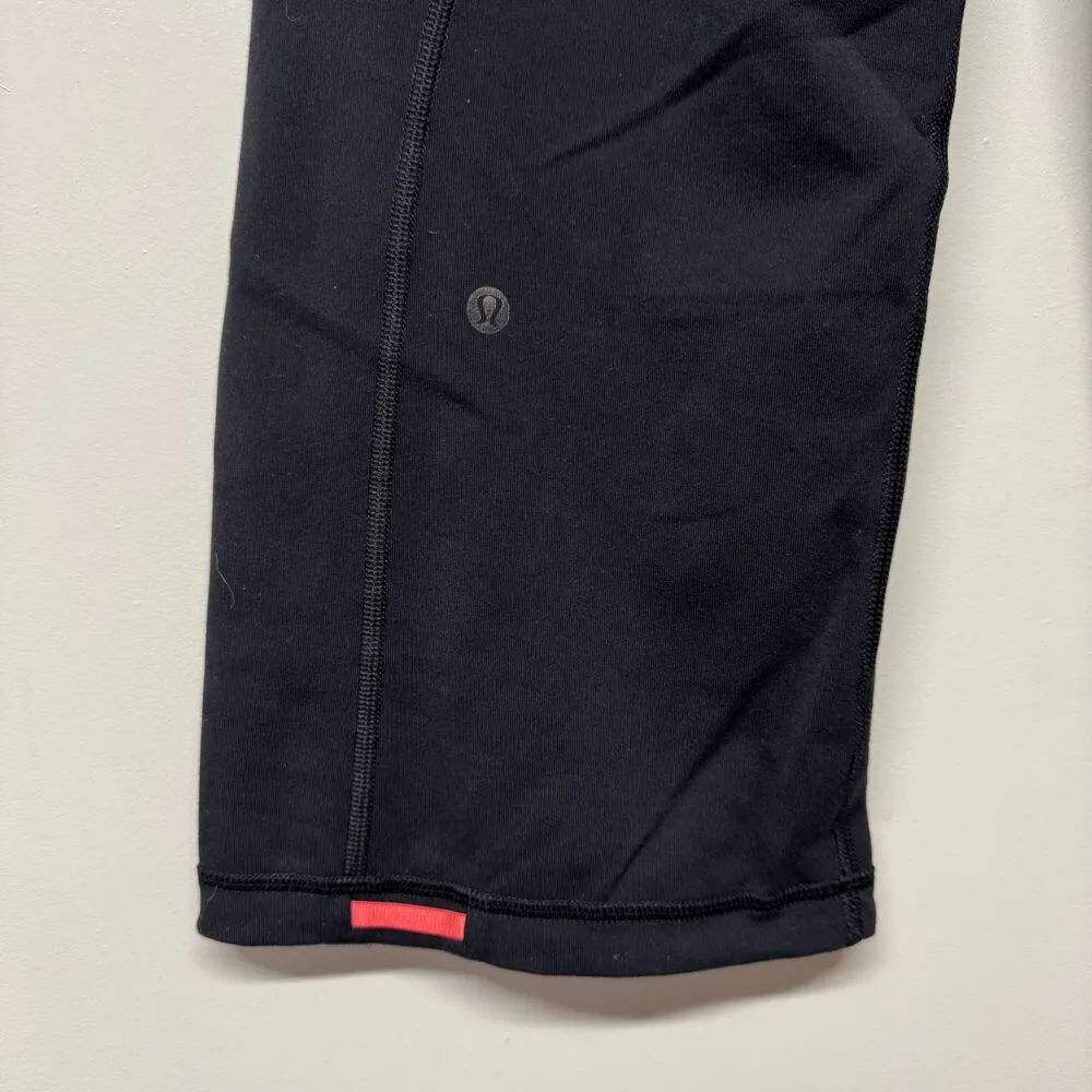 Lululemon Womens Yoga Crop Flare Pant Black Red Rose Size 6/8 Medium Groove - Image 5