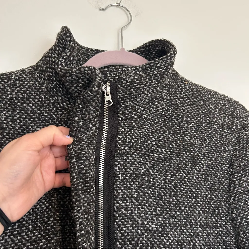 Old Navy Black Marble Funnel Neck Full Zip Woman’s Coat Size XL - Image 4