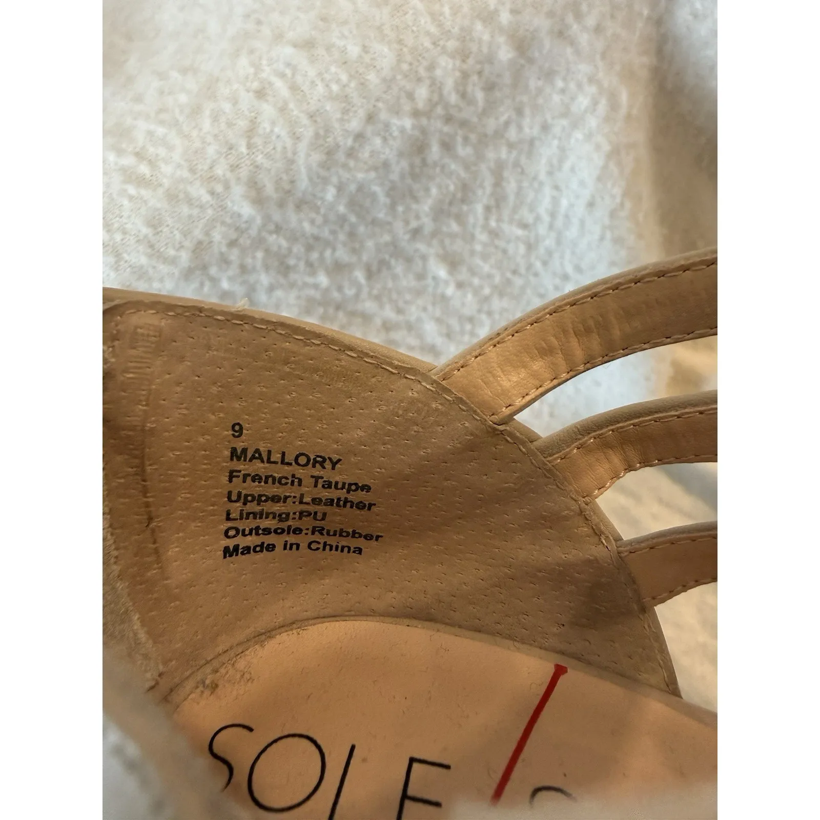 Sole Society Women's Mallory T-strap Leather Cage Heel French Taupe Size 9 - Image 5