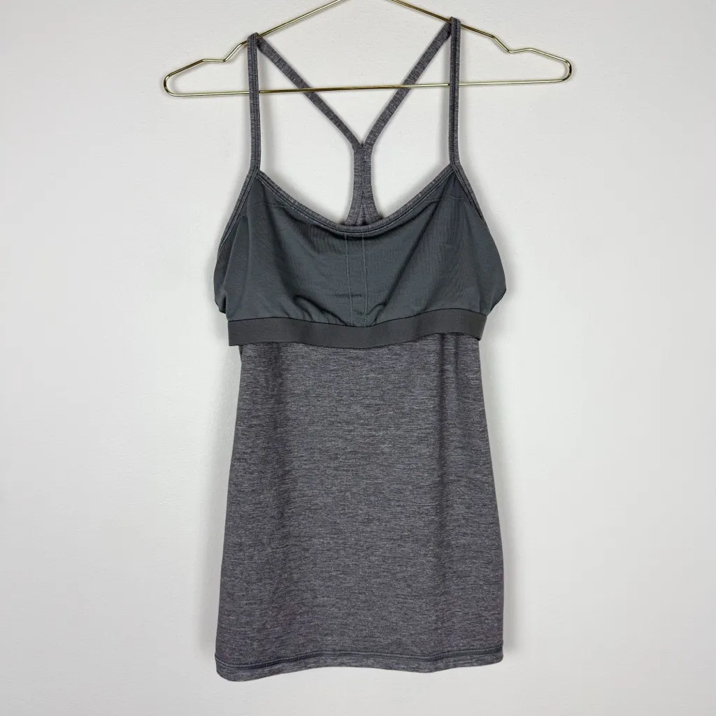 Lululemon Power Y Tank Luon Heathered Deep Coal Size 8‎ - Image 8