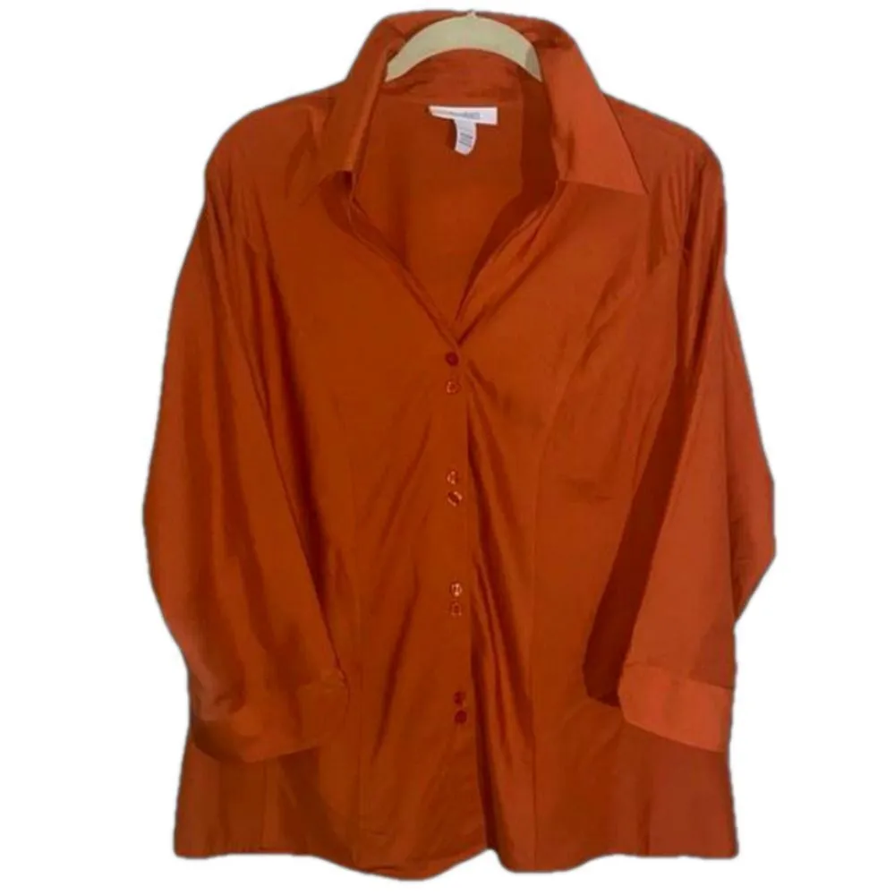 Dress Barn Blouse Women's 14/16 Button Front Career - Image 3