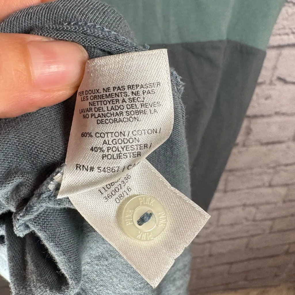 Victoria’s Secret‎ PINK Sleep shirt/gown teal & grey size small - Image 5