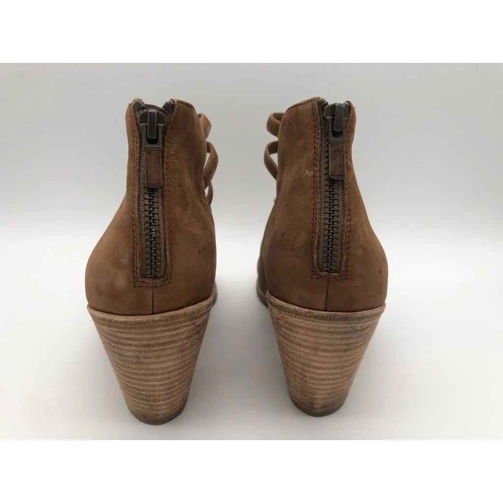 Eileen Fisher James Strappy Sandals Tan Light Brown Open Toe Zip Back Women's 9 - Image 7