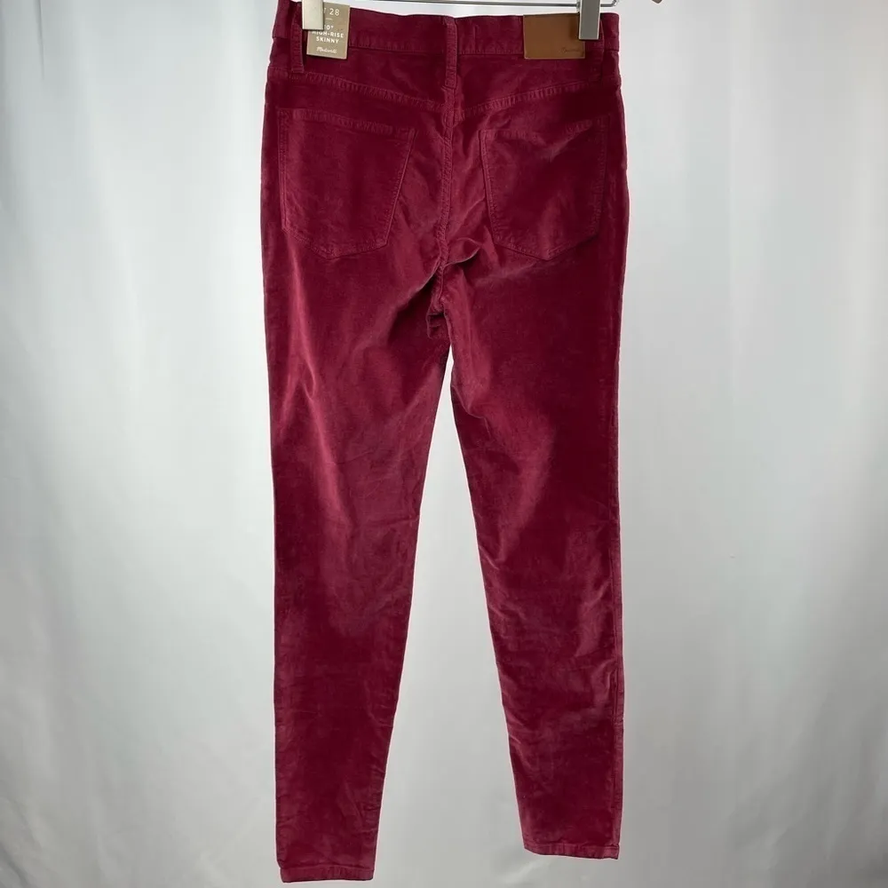 NWT Madewell 10" High-Rise Skinny Jeans in Stretch Velvet‎ Edition Size 28 - Image 10