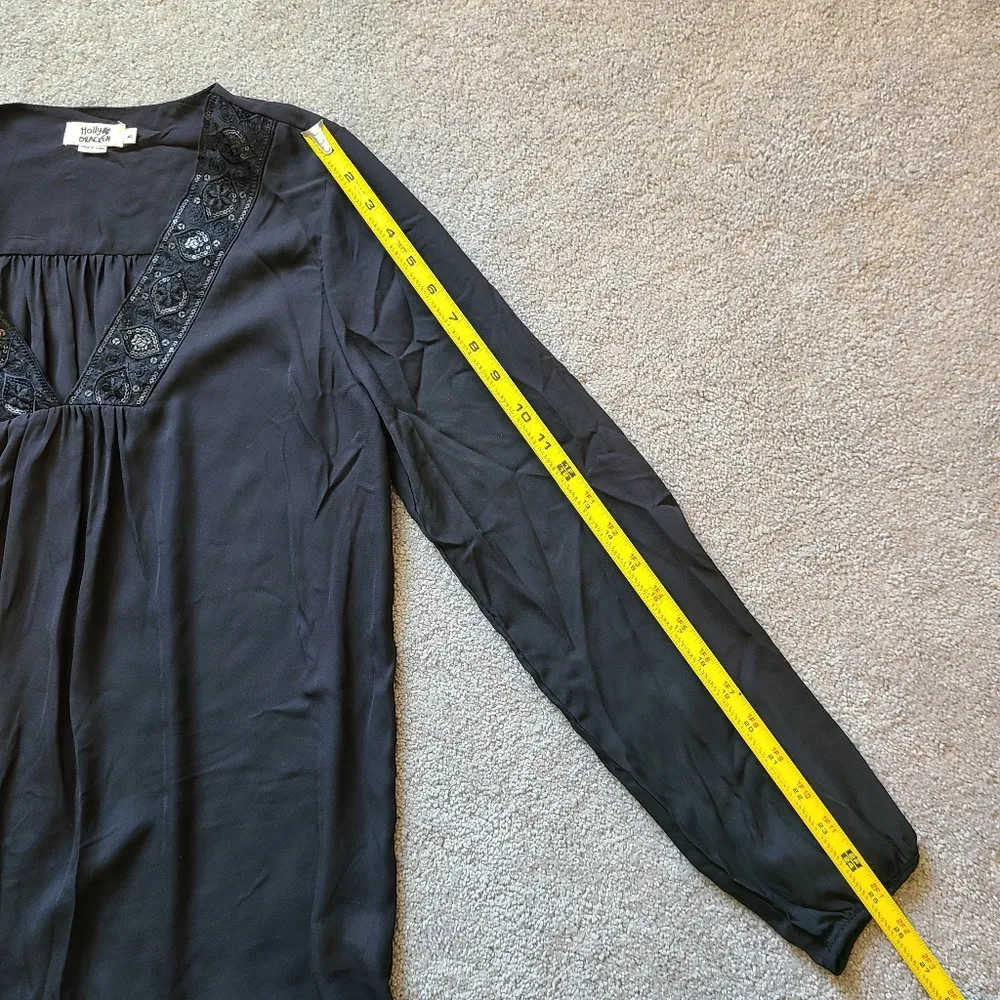 Molly Bracken Women's Size M / L Top V Neck Embroidered Sequin Boho Flowy - Image 6