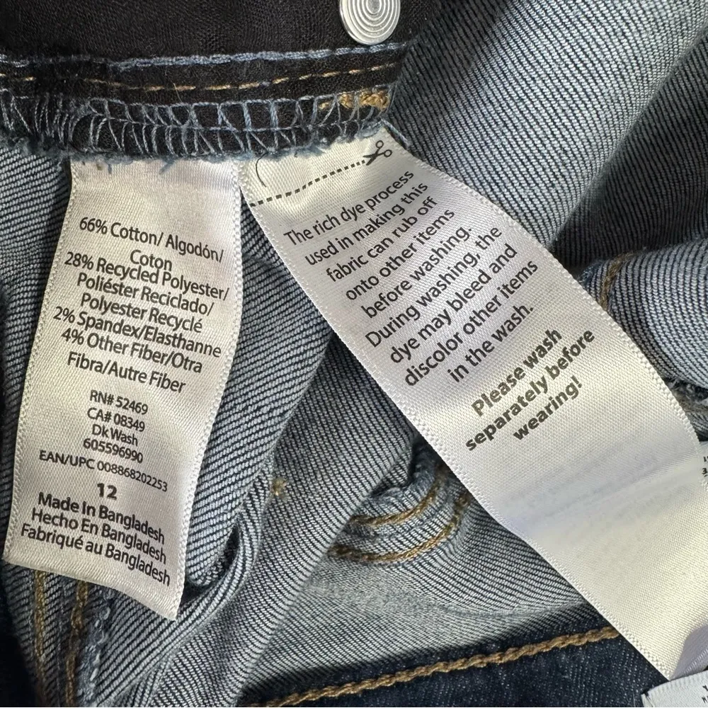 Sofia Vergara Rosa Curvy Ankle Dark Wash Denim Ripped Hem High Waisted Jeans - Image 8