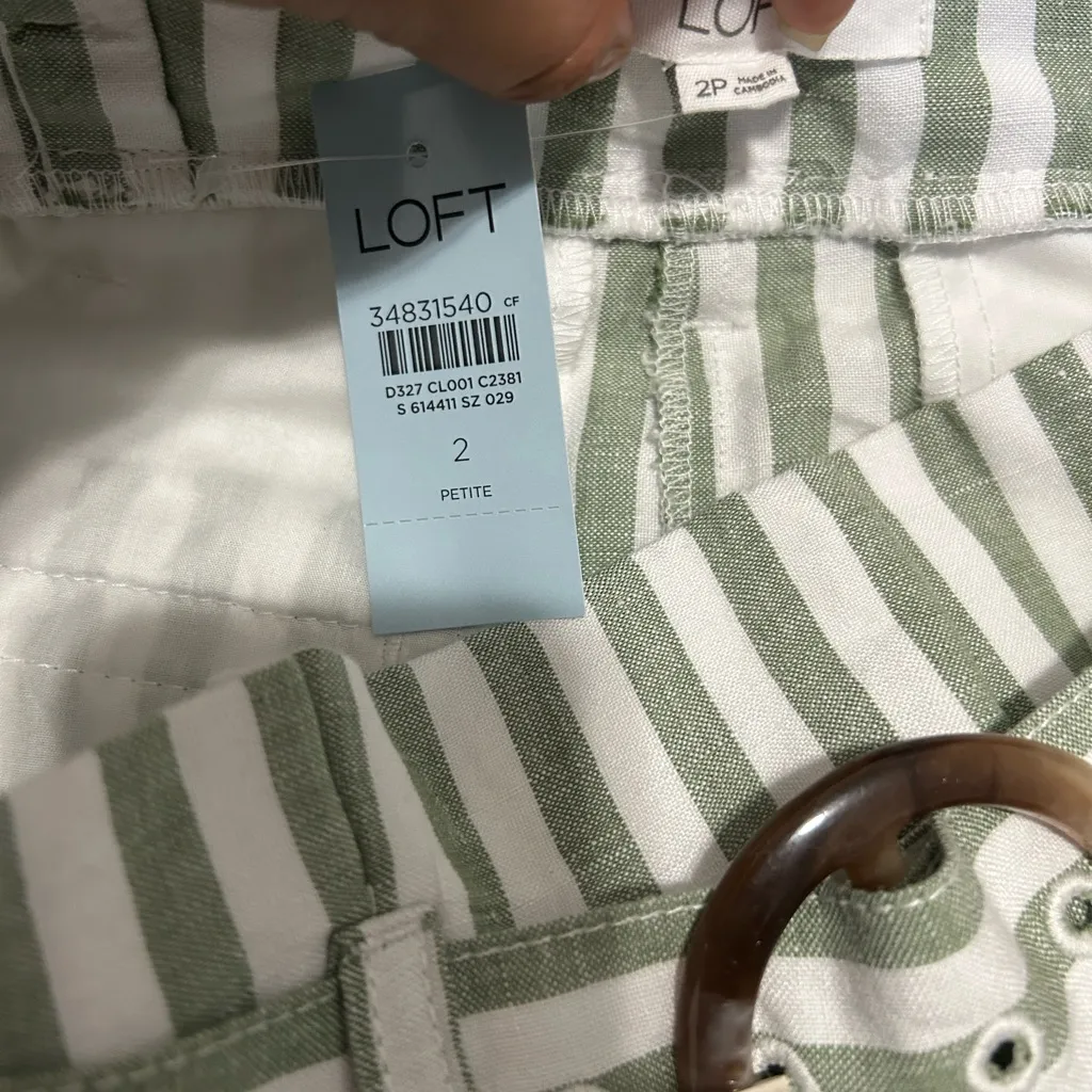 LOFT Striped Linen Blend Blazer & Shorts Set (Blazer 0P / Shorts 2P) NWT - Image 6