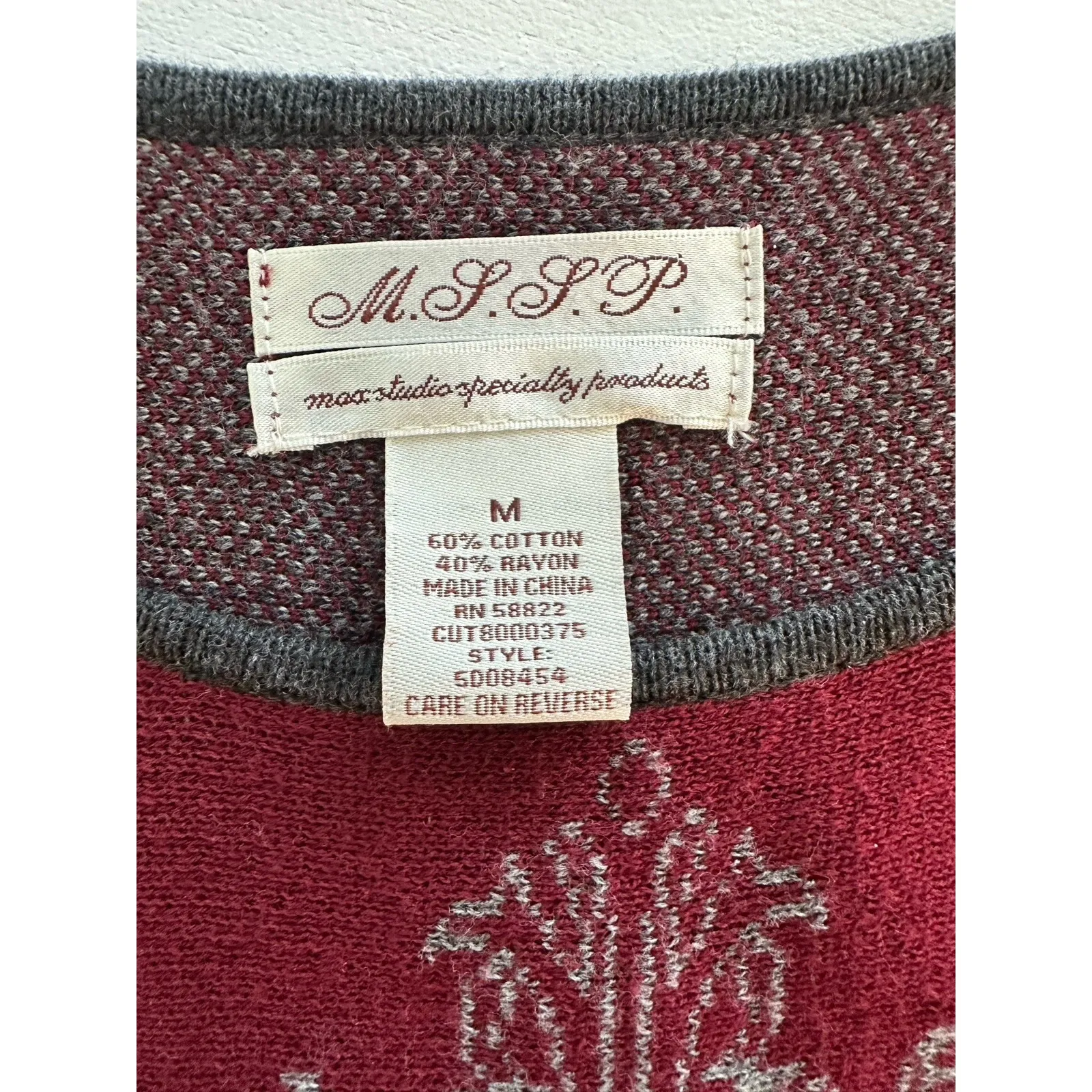 Max Studio Specialty Products Fit & Flare Maroon Sweater Dress: M (b34) Size M - Image 4