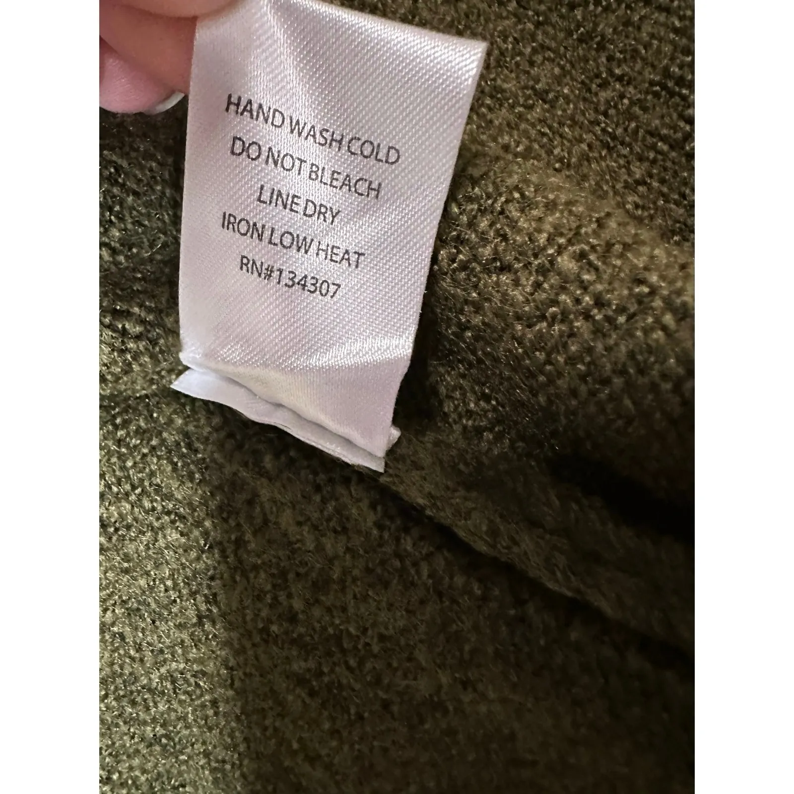 Comfy Long Duster Cadigan Sweater Women Small Chunky Academia Grunge Dark Warm Green - Image 8