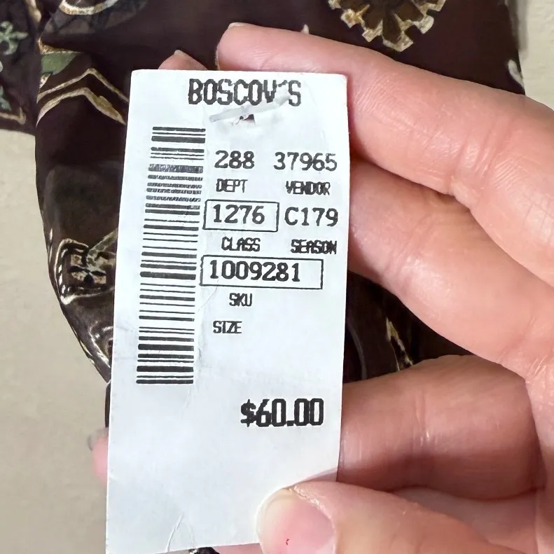 Vintage EVR Womens Brown Abstract Print Lightweight Zip Up Jacket Size Medium - Image 4